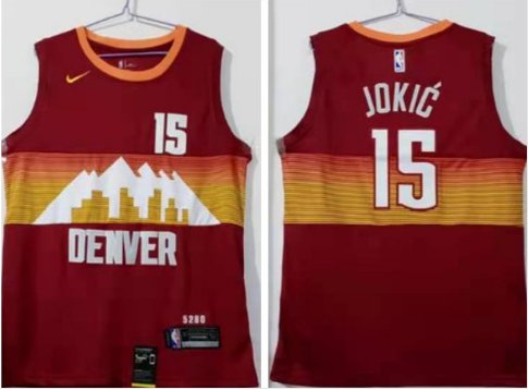 Denver Nuggets #15 Nikola Jokic 2020-21 City Jersey Red